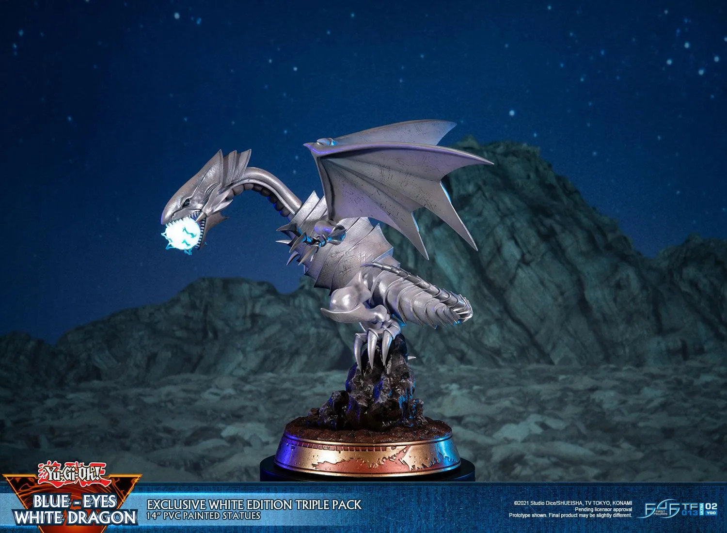 First 4 Figures Blue-Eyes White Dragon statueta Triple Pack