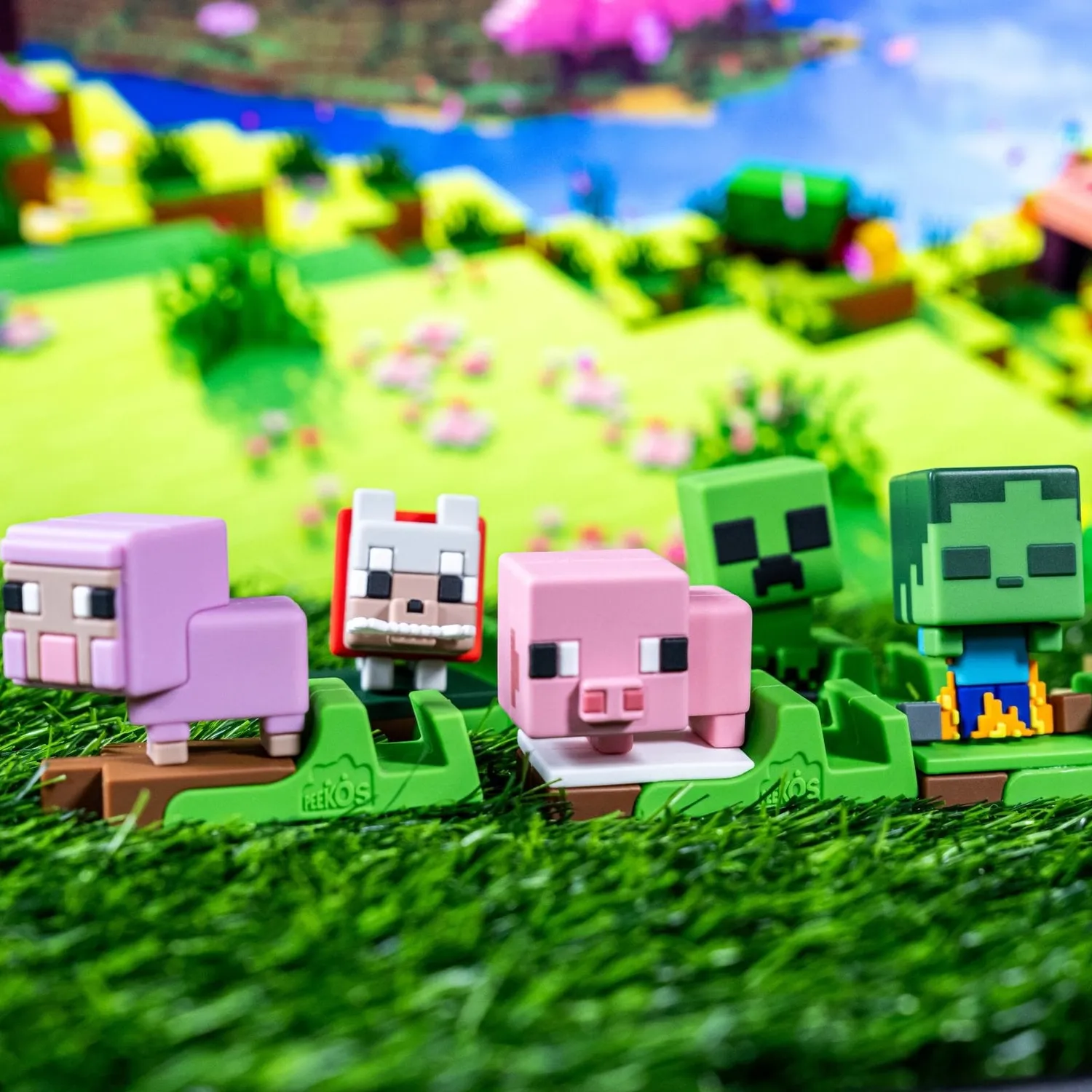 Exquisite Gaming Minecraft Peekos suport telefon set 6 figurine