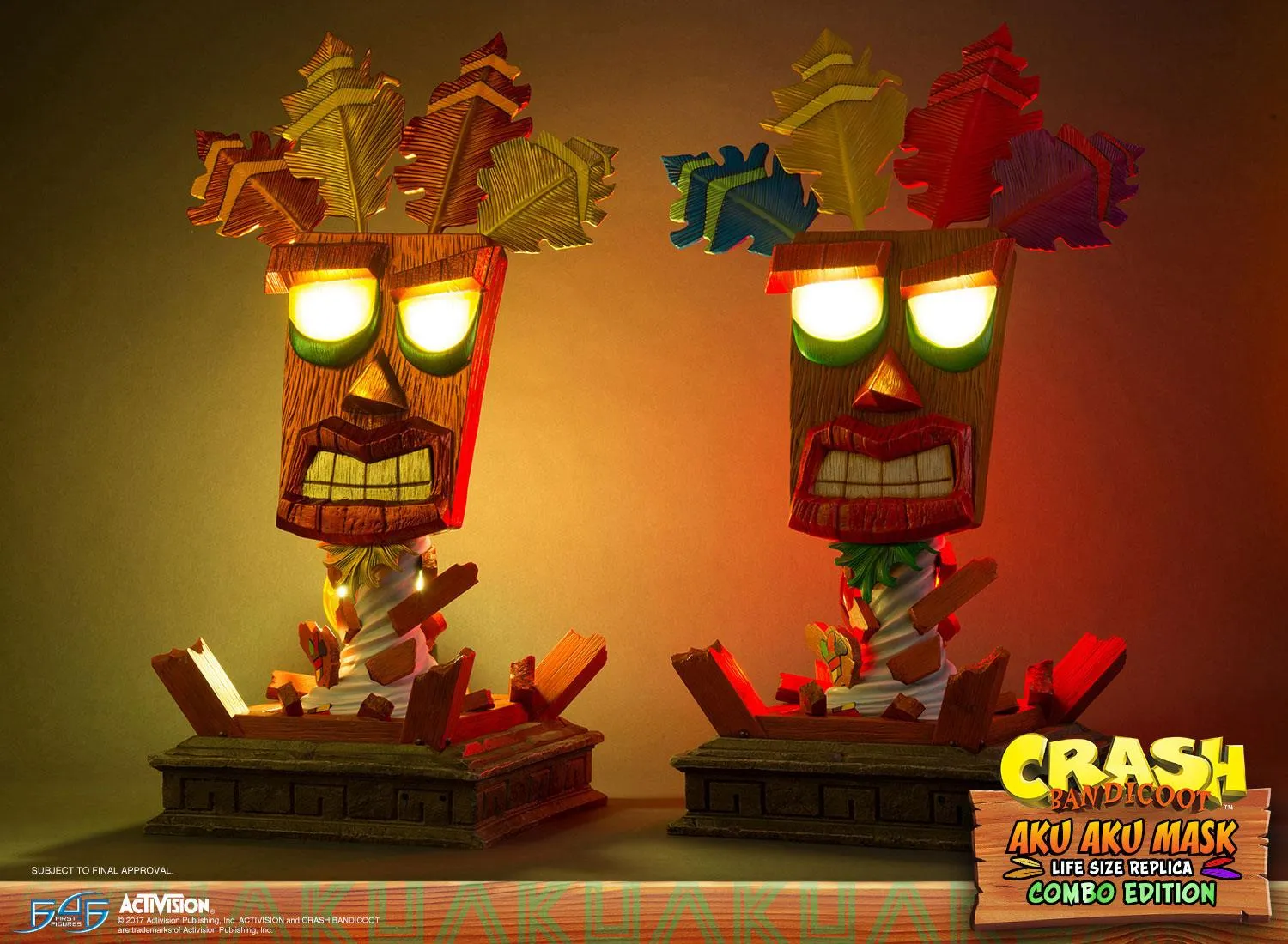 First 4 Figures Crash Aku Aku masca combo life-size