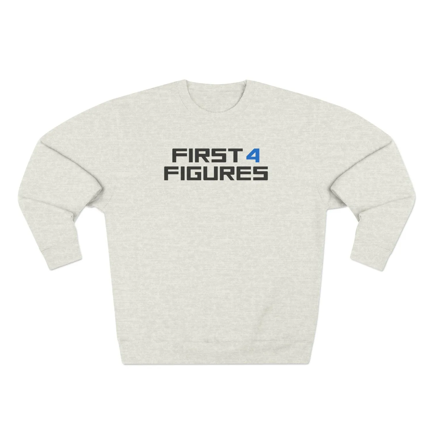 First 4 Figures Logo Premium Crewneck hanorac negru bumbac