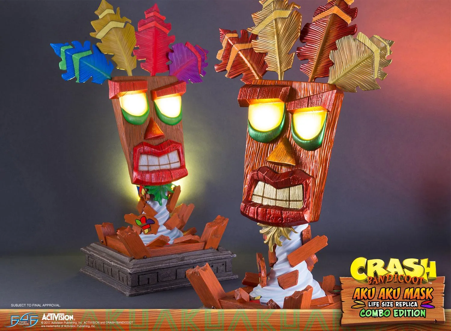 First 4 Figures Crash Aku Aku masca combo life-size