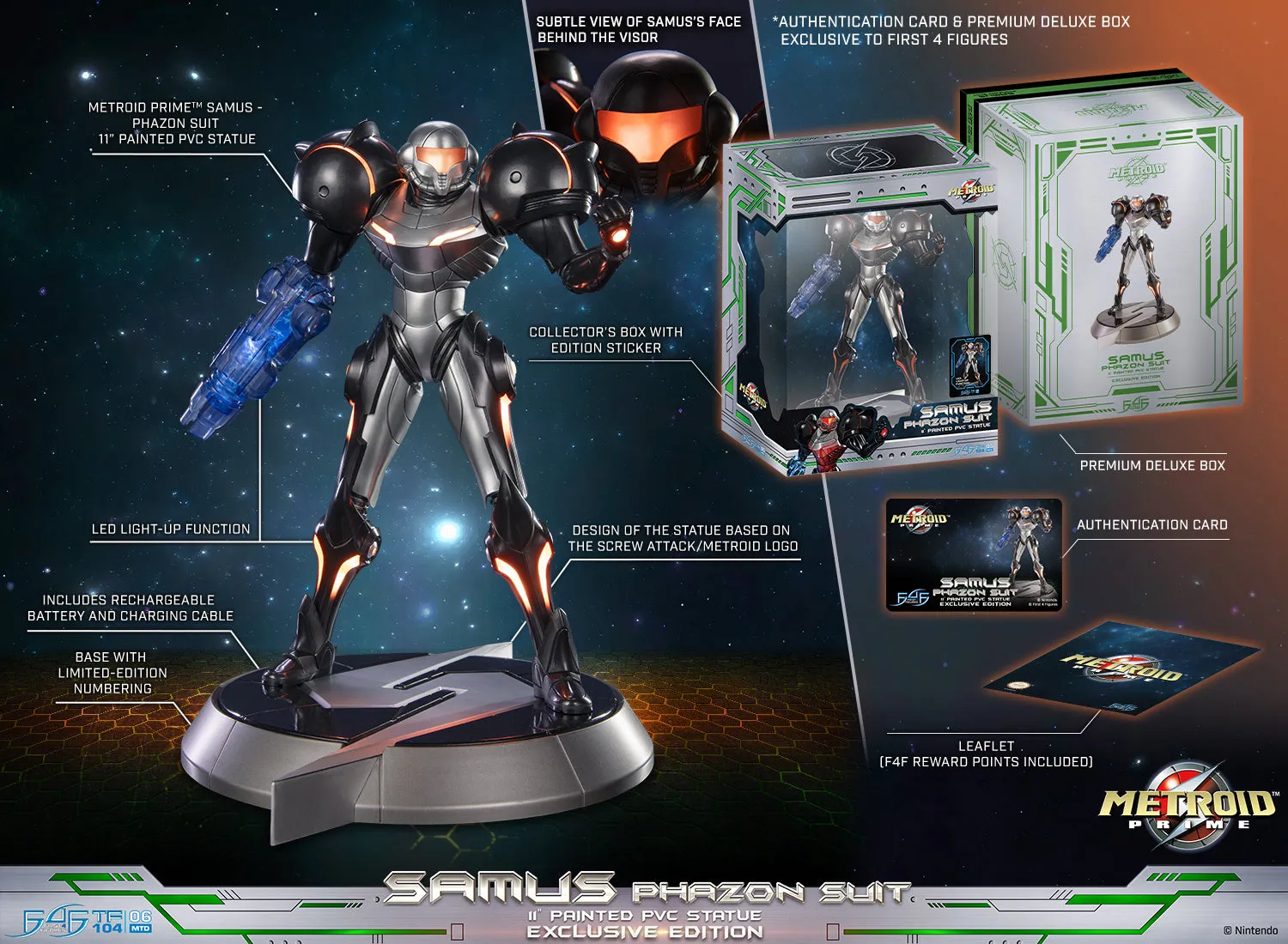 First 4 Figures Metroid Samus Phazon Suit figurina Exclusive