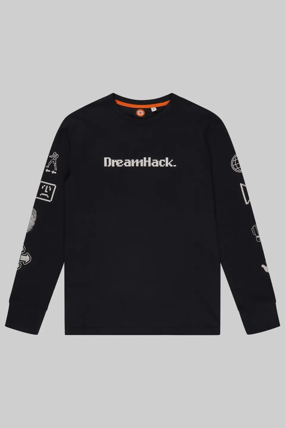 DreamHack Pixel Grind Logo tricou maneca lunga negru bumbac