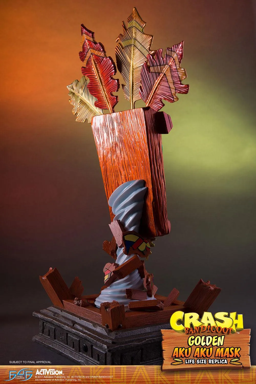 First 4 Figures Crash Bandicoot Golden Aku Aku mască life size