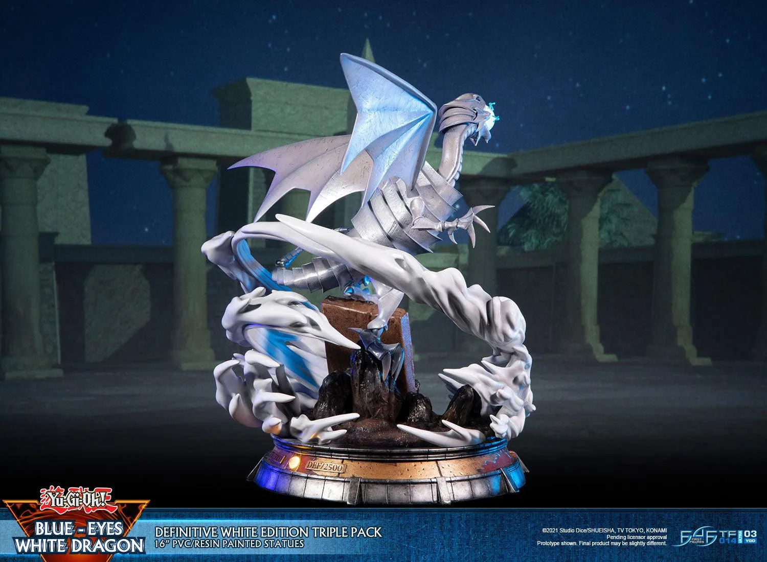 First 4 Figures Yu-Gi-Oh Blue-Eyes White Dragon statueta triplu pack