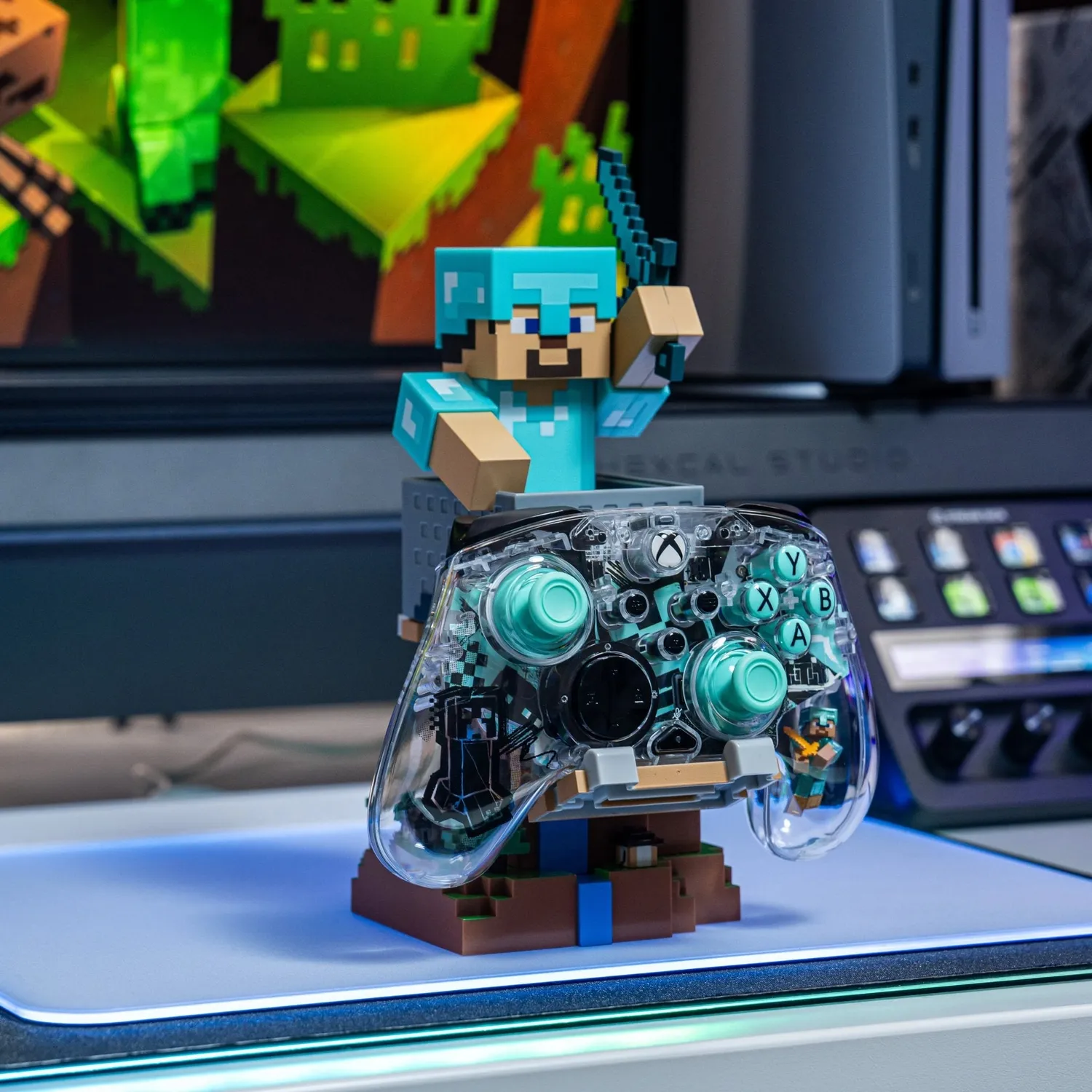 Exquisite Gaming Cable Guys Steve Diamond suport controller albastru