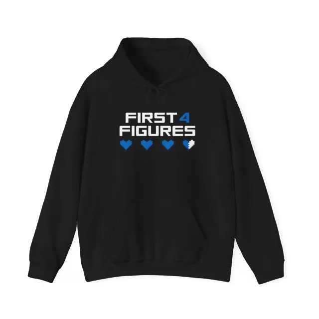 First 4 Figures Pixel Hearts hanorac negru bumbac
