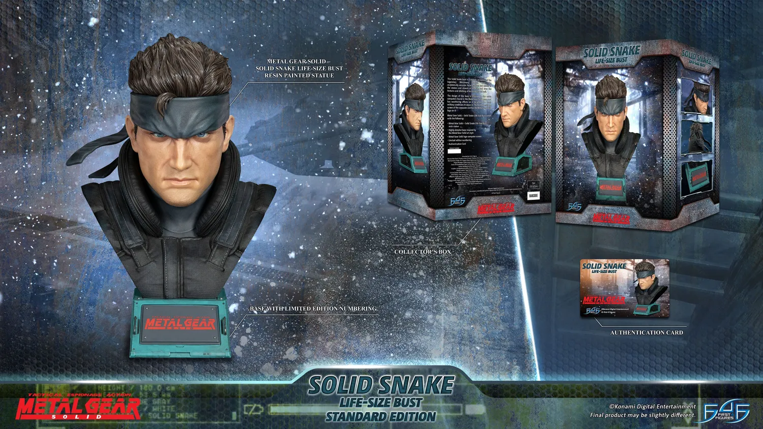 First 4 Figures Metal Gear Solid Snake bust rășină 56 cm