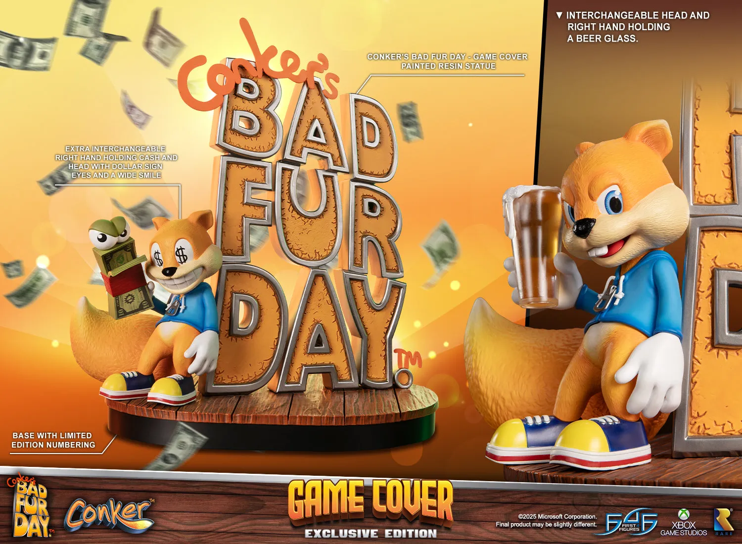 First 4 Figures Conker Game Cover statueta rasina Exclusive