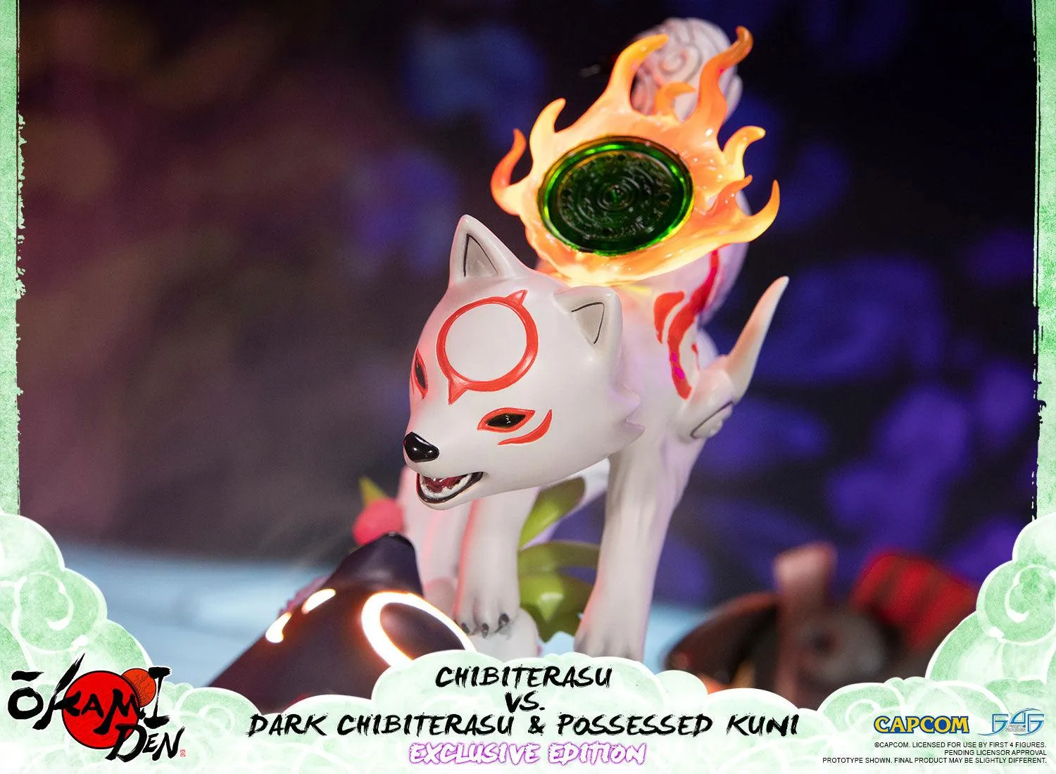 First 4 Figures Okamiden Chibiterasu Dark Chibiterasu Kuni statuetă Exclusive