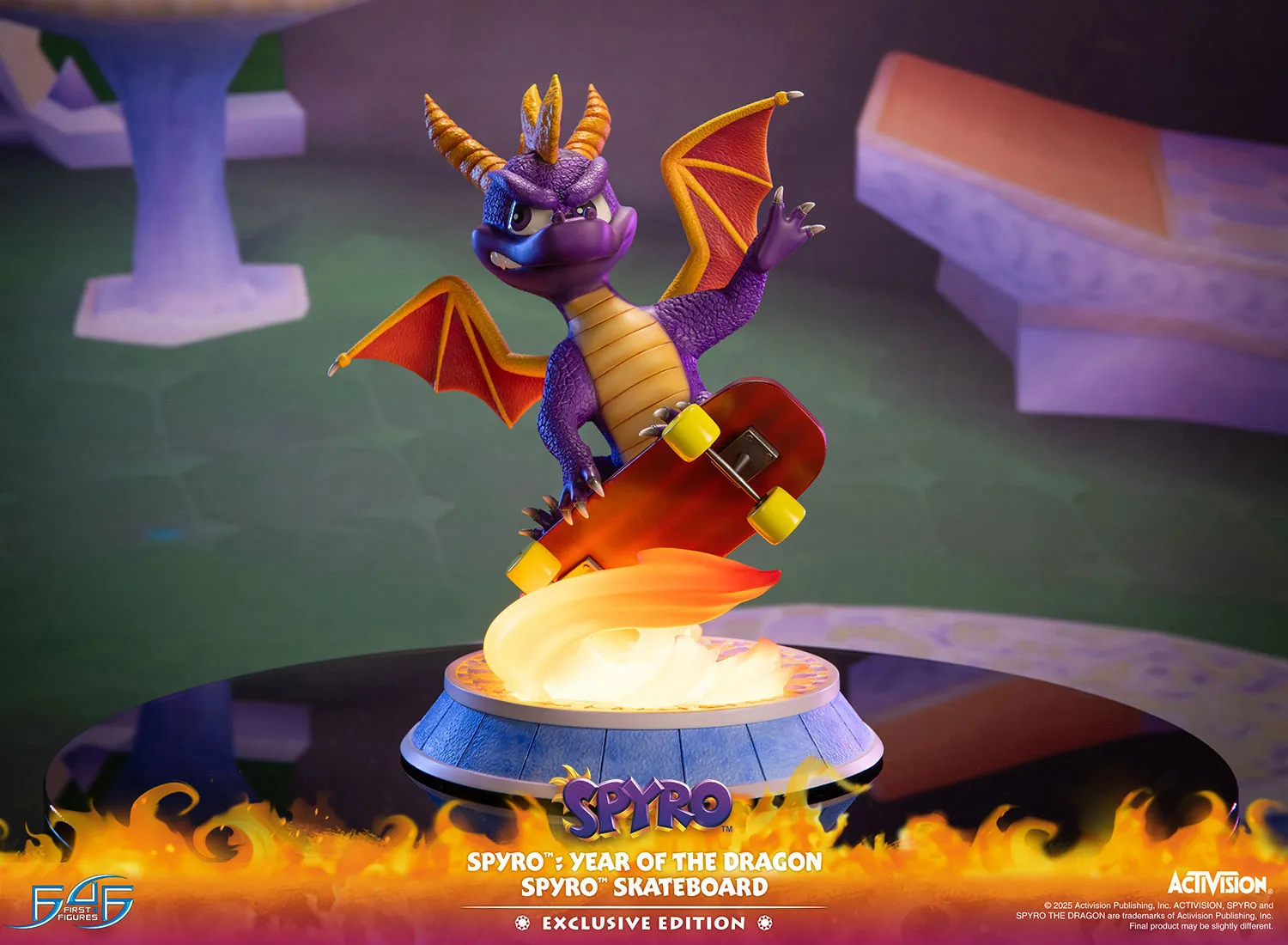 First 4 Figures Spyro Skateboard statueta Exclusive LED