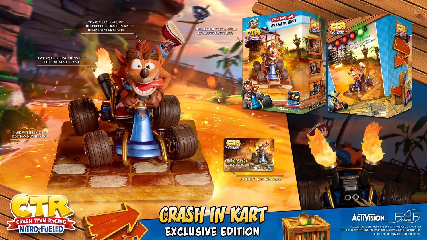First 4 Figures Crash Team Racing Crash in Kart statueta Exclusive LED