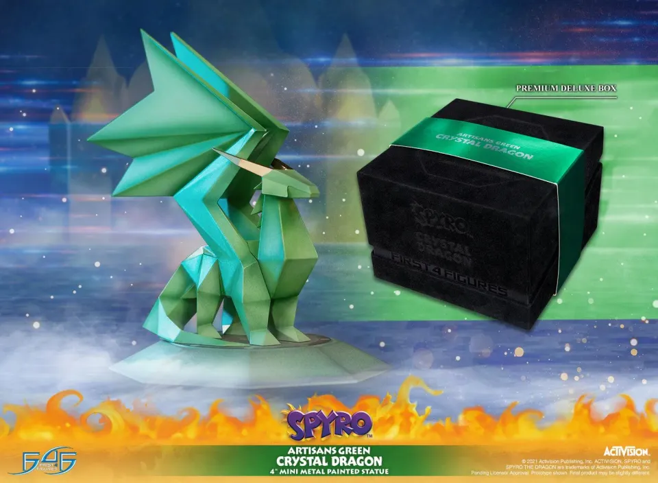 First 4 Figures Spyro Artisans Green Crystal Dragon statuetă metal