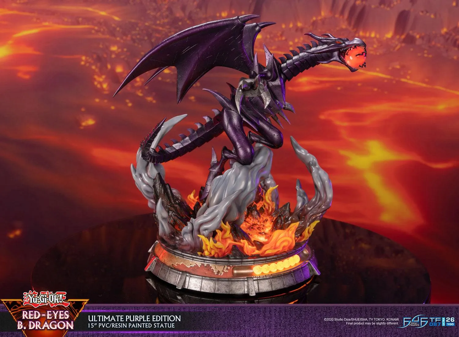 First 4 Figures Yu-Gi-Oh Red-Eyes Dragon statueta Ultimate Purple