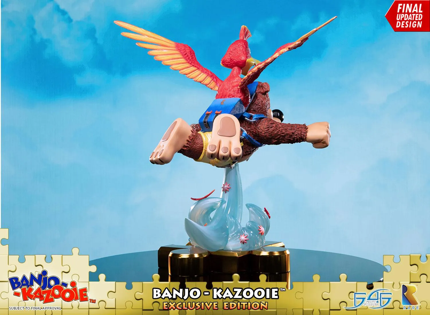 First 4 Figures Banjo-Kazooie Exclusive statueta Jiggy auriu zbor
