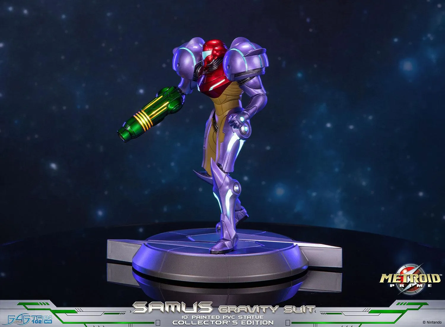First 4 Figures Metroid Prime Samus Gravity Suit statueta Collector LED
