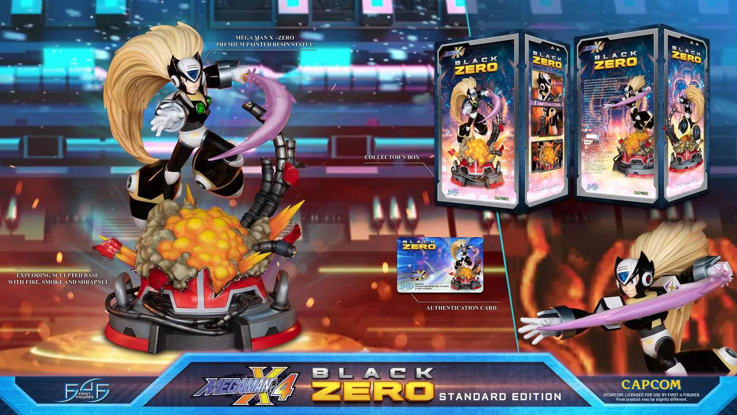First 4 Figures Mega Man X Black Zero statuetă Standard 43cm