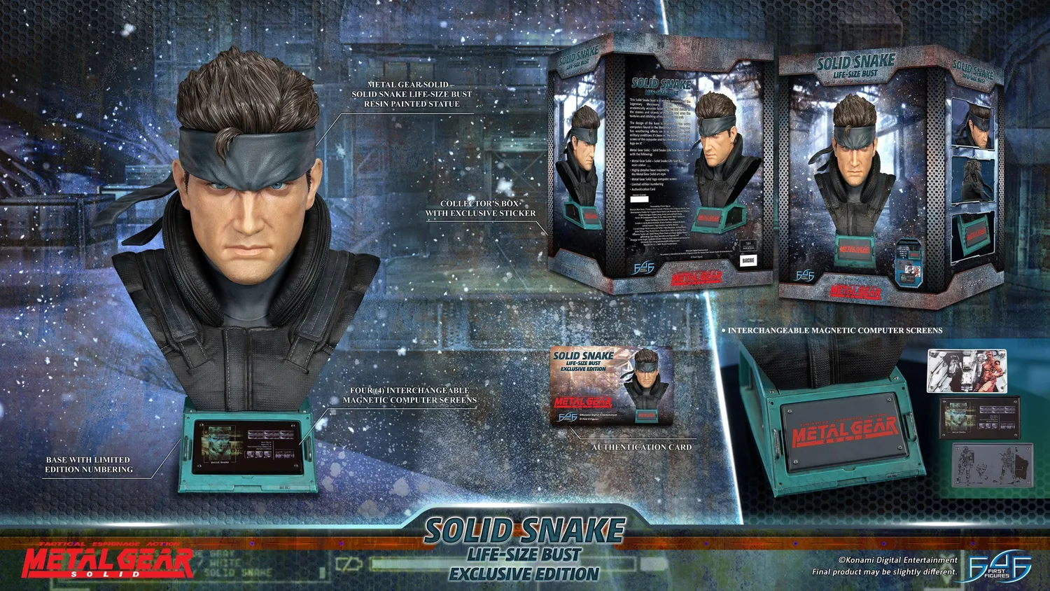 First 4 Figures Metal Gear Solid Snake bust Exclusive natural