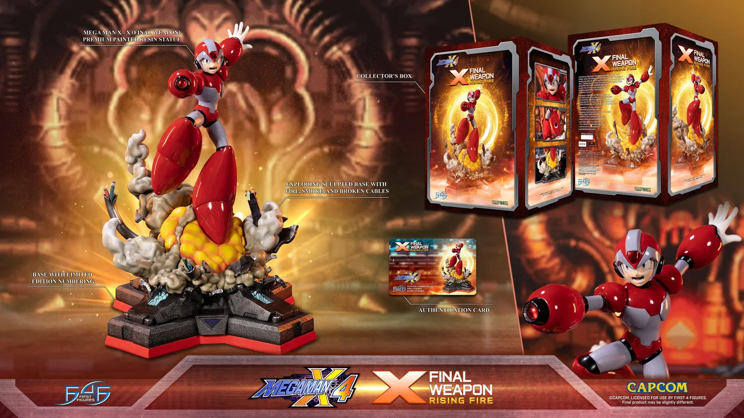 First 4 Figures Mega Man X4 X statuetă Rising Fire Final Weapon
