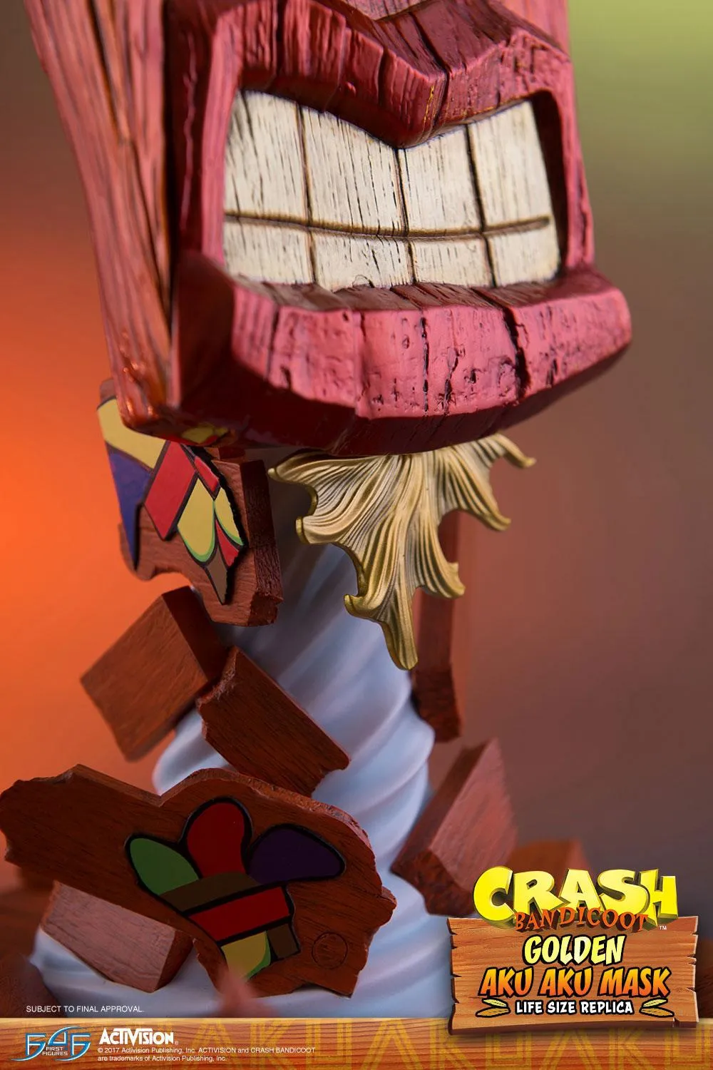 First 4 Figures Crash Bandicoot Golden Aku Aku mască life size