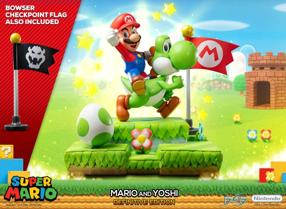 First 4 Figures Super Mario Mario and Yoshi statueta Definitive