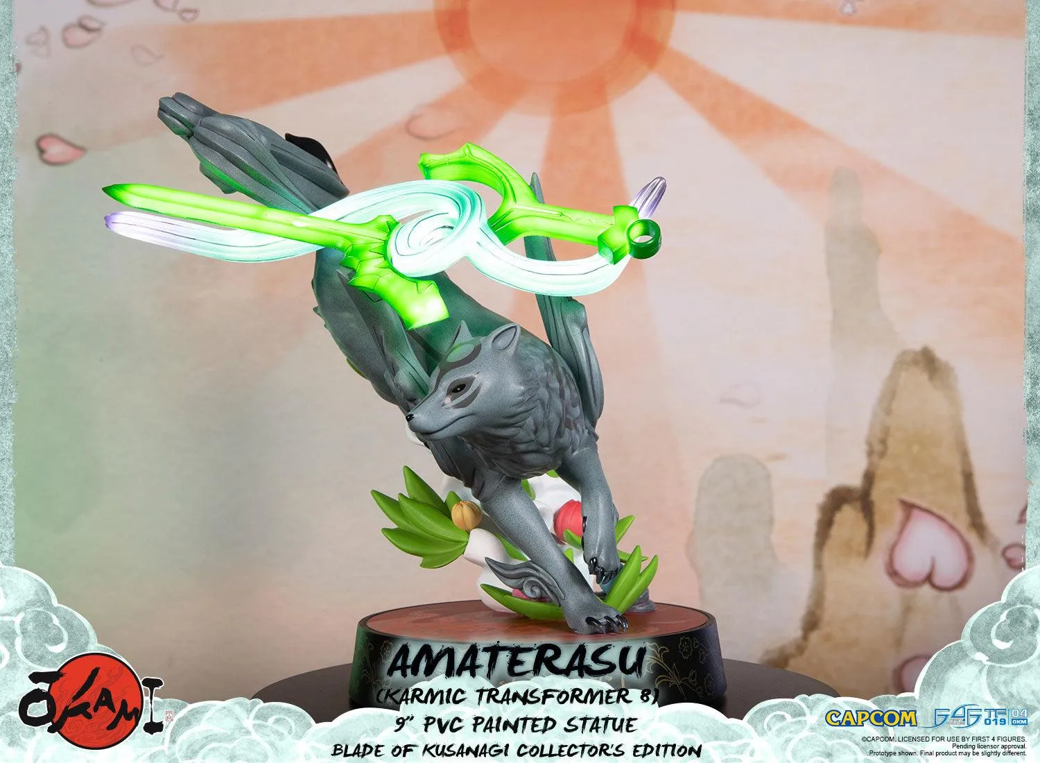 First 4 Figures Okami Amaterasu Karmic Transformer 8 figurină LED