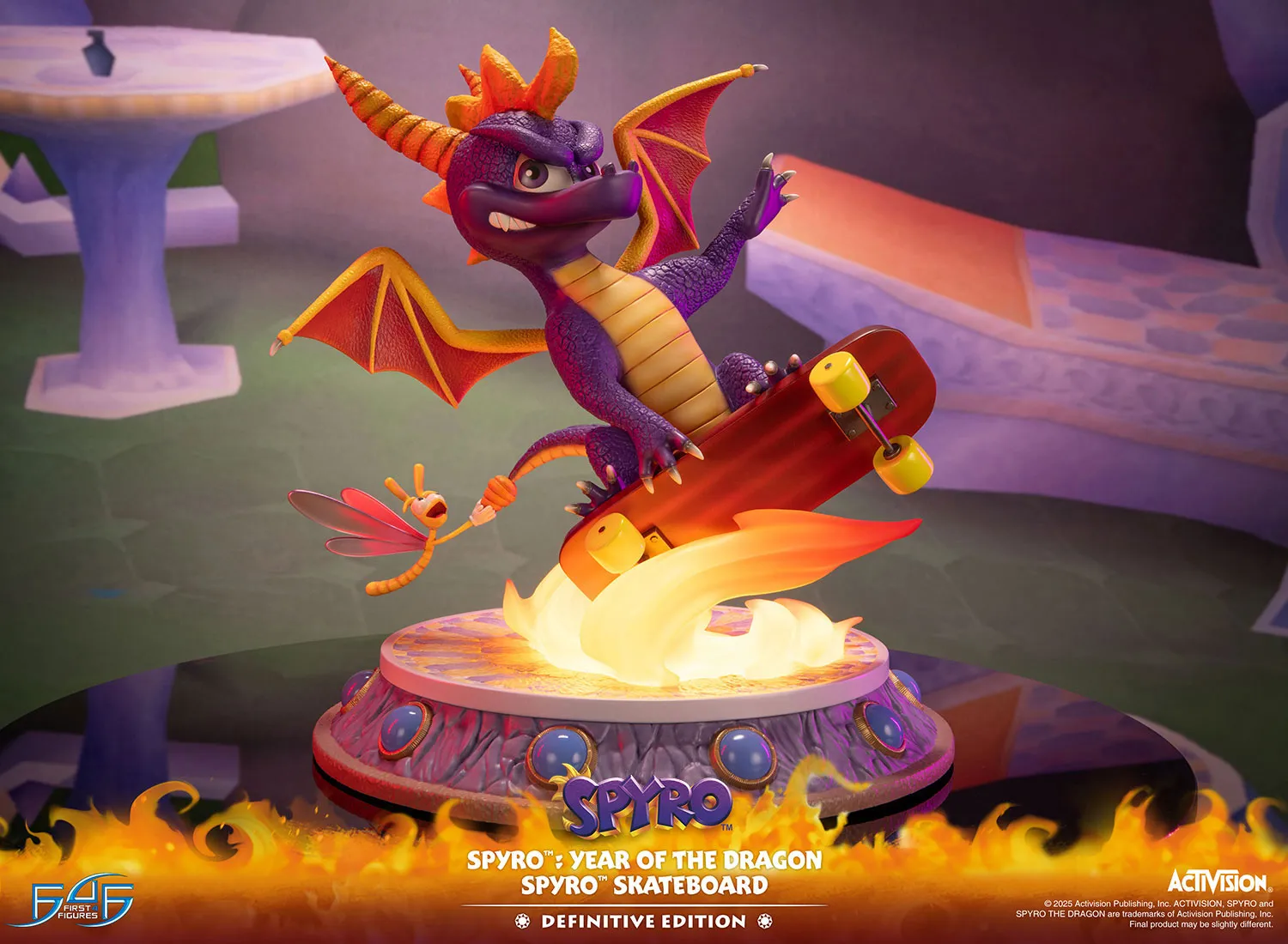 First 4 Figures Spyro Skateboard statuetă rășină Definitive LED