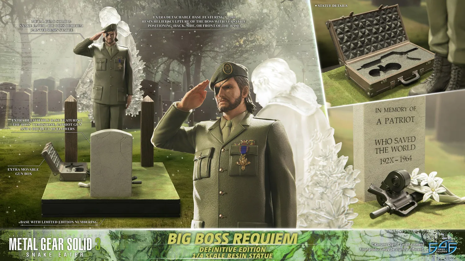First 4 Figures Metal Gear Big Boss statueta rasina Definitive 1/4