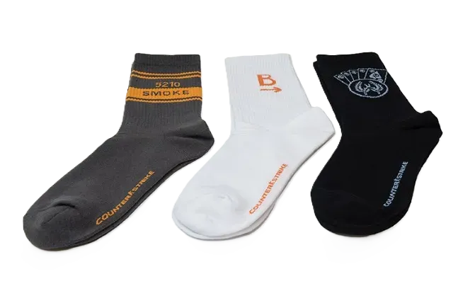Counter-Strike sosete crew 3 perechi multicolor mid-calf