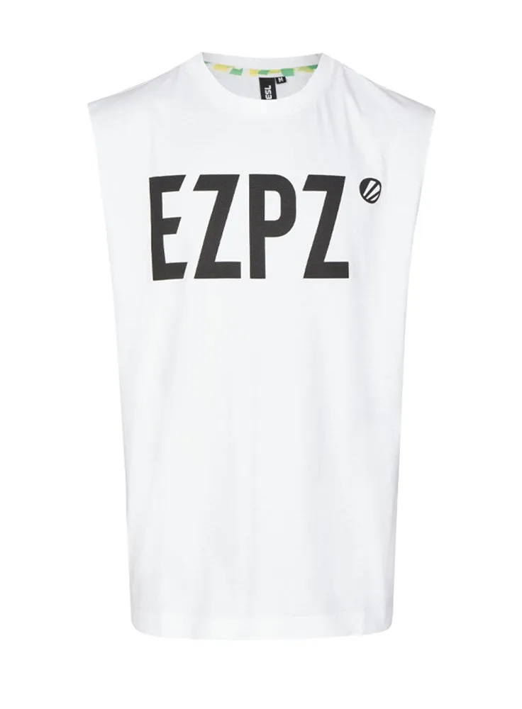 ESL TM EZPZ Tank Top maiou alb bumbac XS-3XL