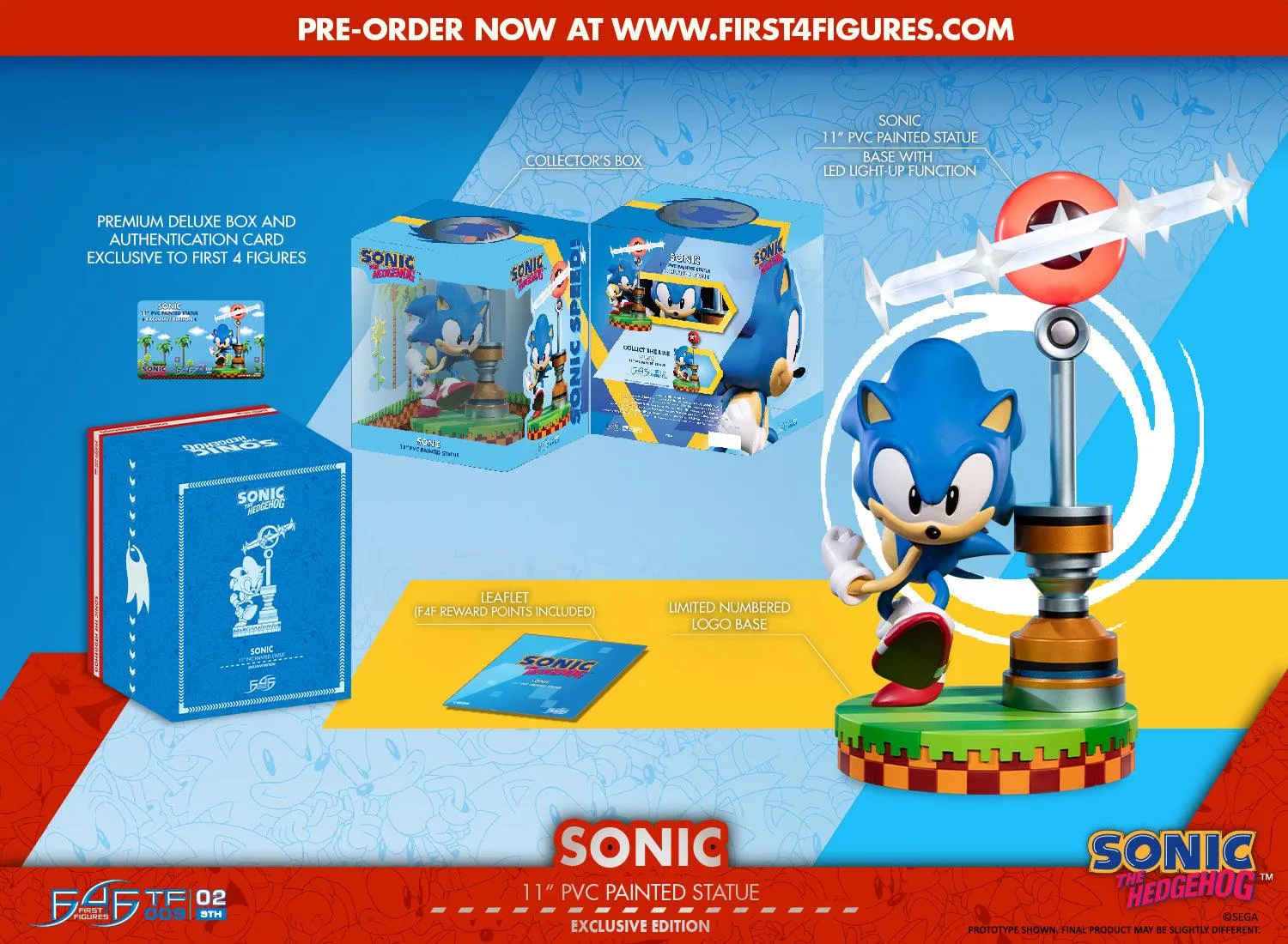 First 4 Figures Sonic Sonic statuetă PVC Exclusive LED 28 cm