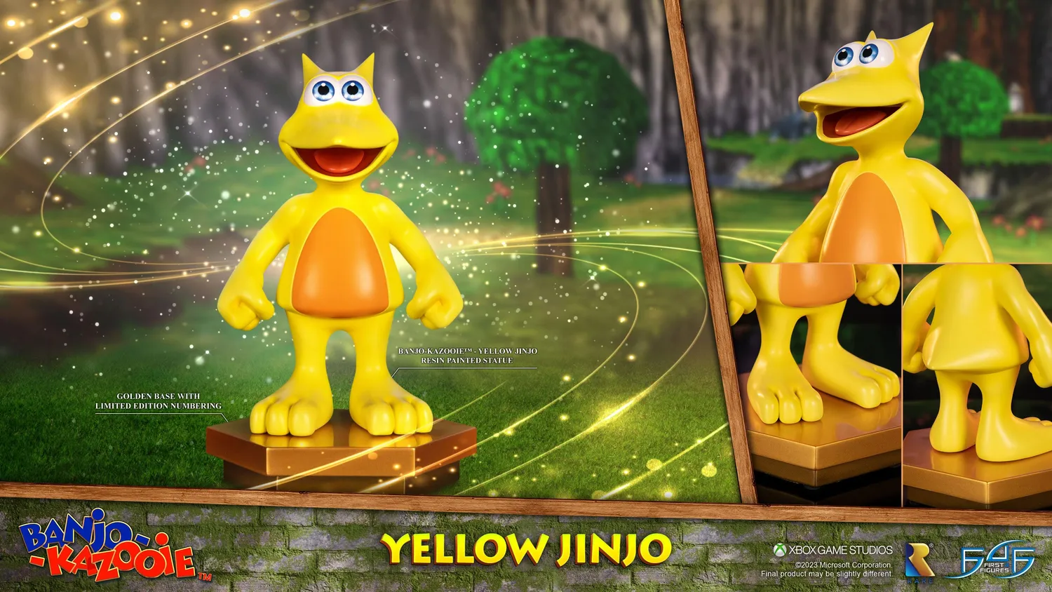 First 4 Figures Banjo-Kazooie Yellow Jinjo statuetă 23cm aurie