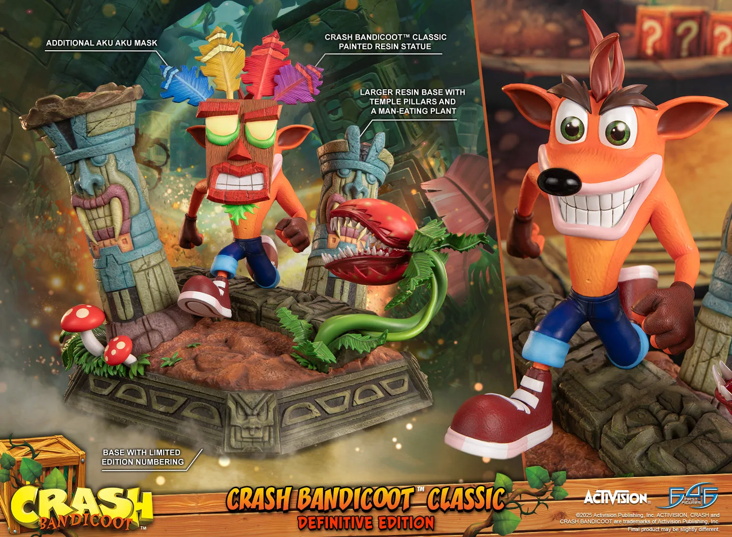 First 4 Figures Crash Bandicoot Classic statueta Definitive