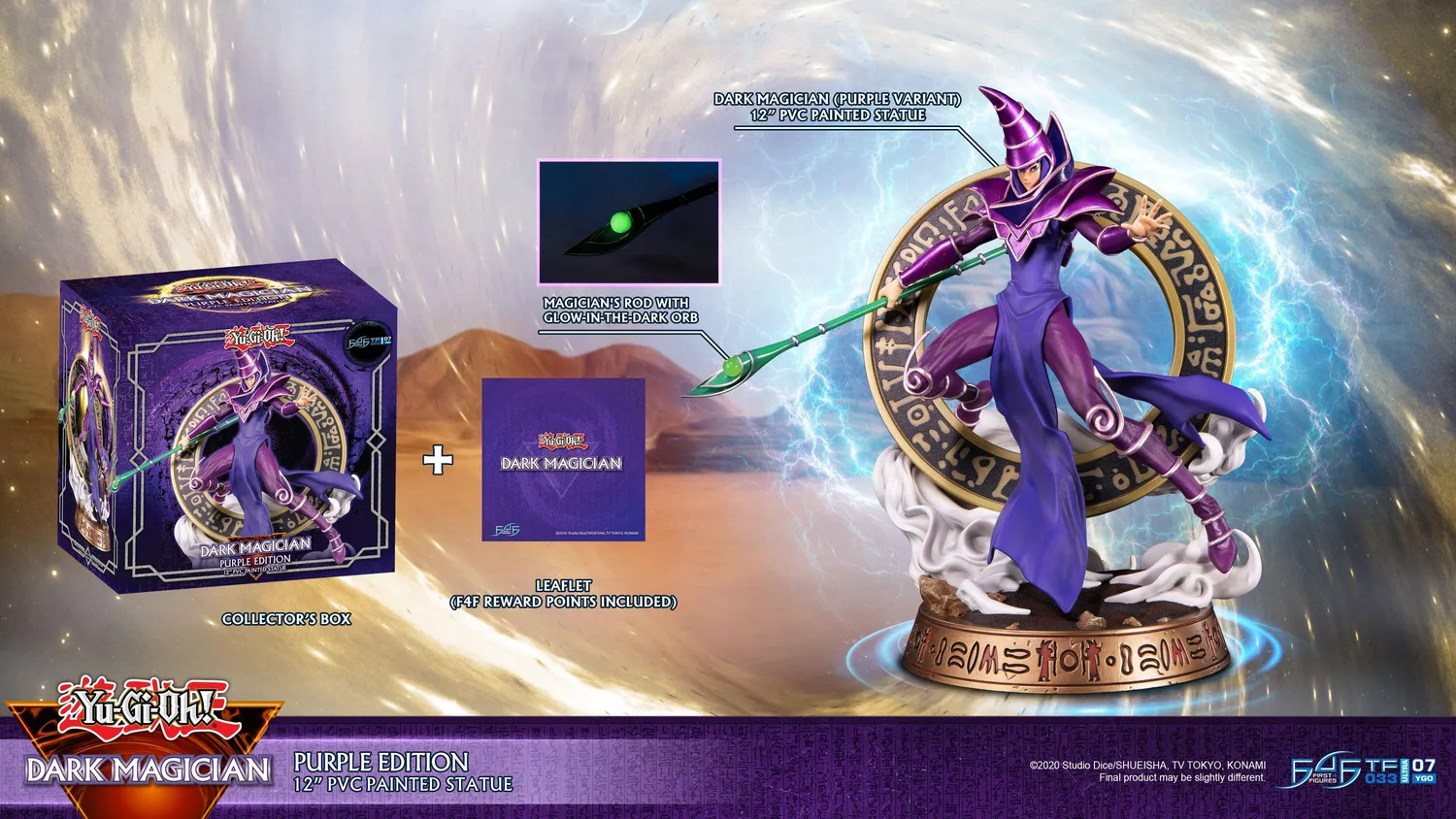 First 4 Figures Yu-Gi-Oh Dark Magician statueta Purple 30 cm