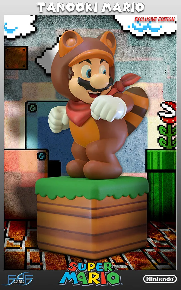 First 4 Figures Super Mario Tanooki Mario statuetă exclusivă