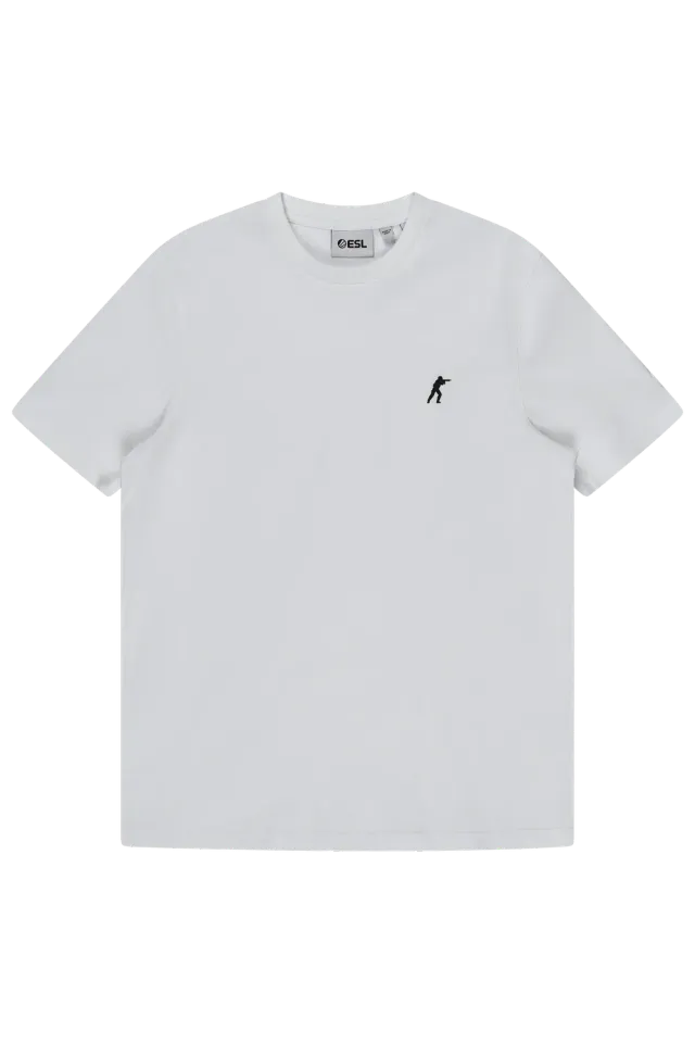 ESL CS Logo tricou alb bumbac 220 GSM