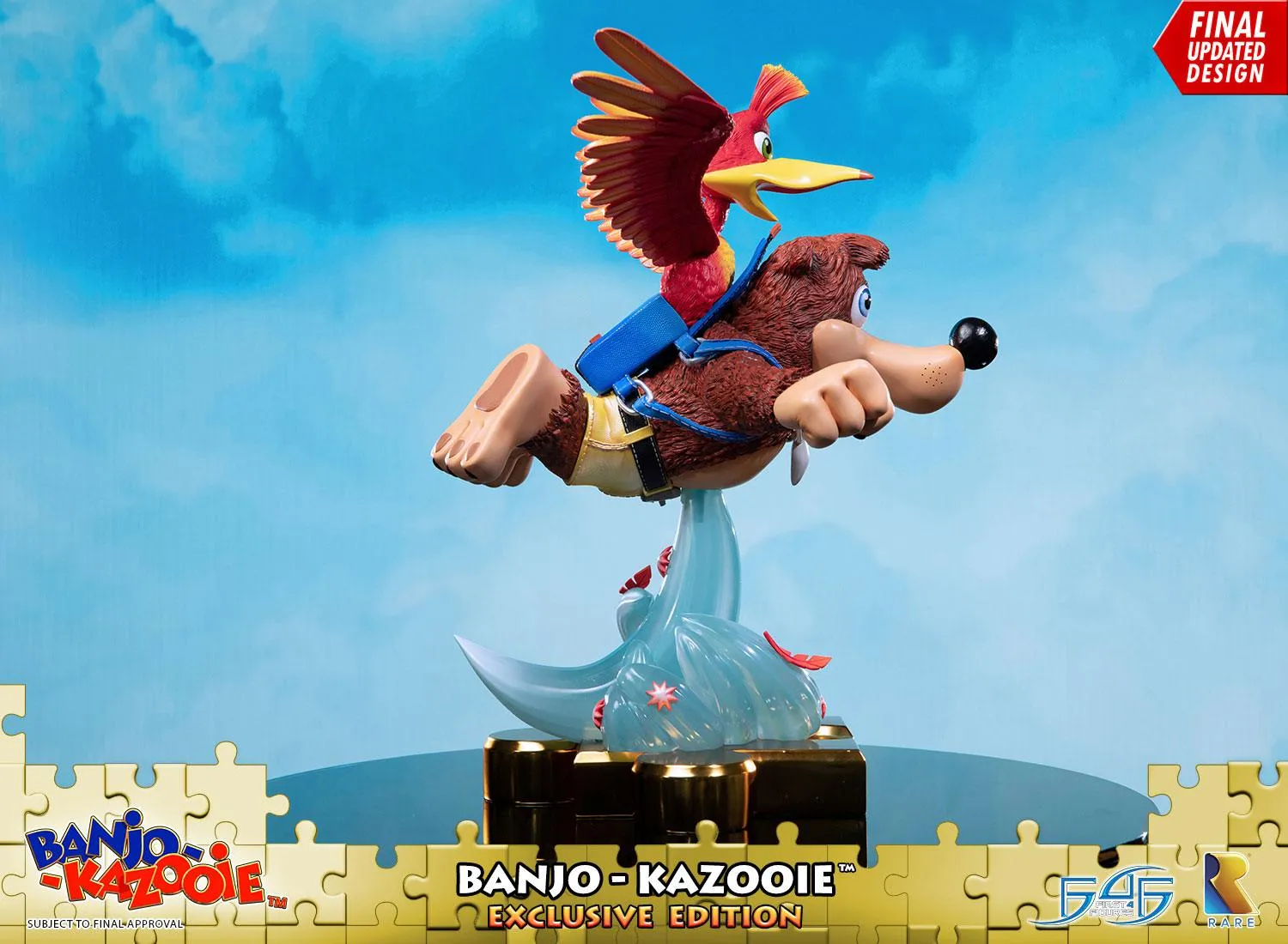 First 4 Figures Banjo-Kazooie Exclusive statueta Jiggy auriu zbor