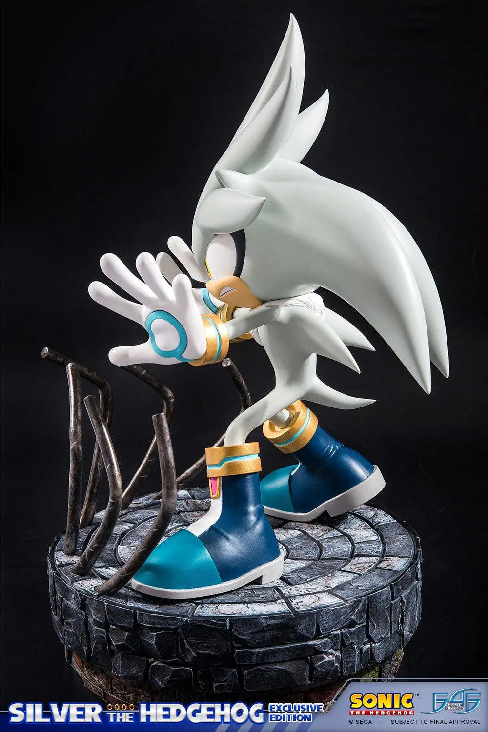 First 4 Figures Silver the Hedgehog statueta Exclusive LED polystone