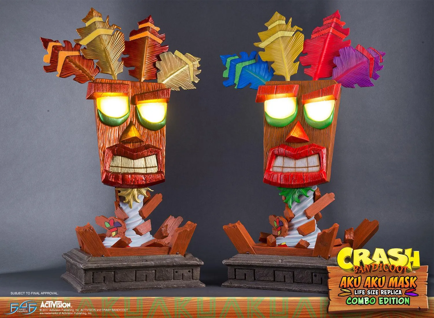 First 4 Figures Crash Aku Aku masca combo life-size