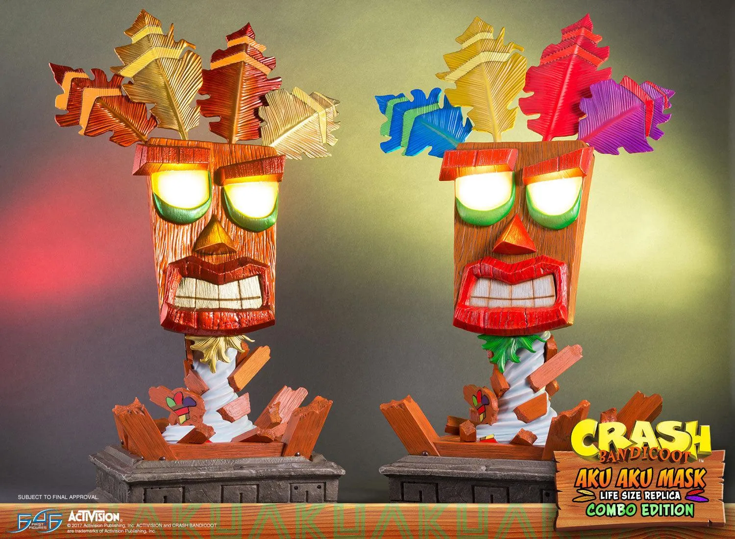 First 4 Figures Crash Aku Aku masca combo life-size