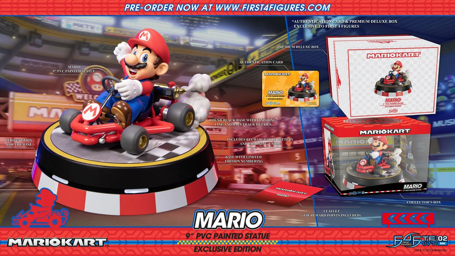 First 4 Figures Mario Kart Mario statueta Exclusive LED USB-C