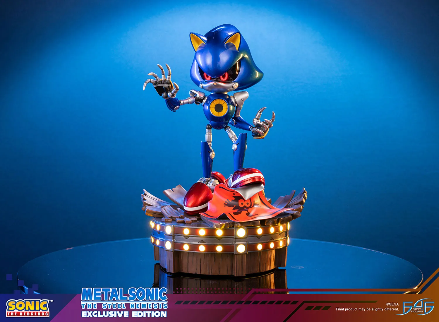 First 4 Figures Sonic Metal Sonic statuetă Exclusive Edition cu LED