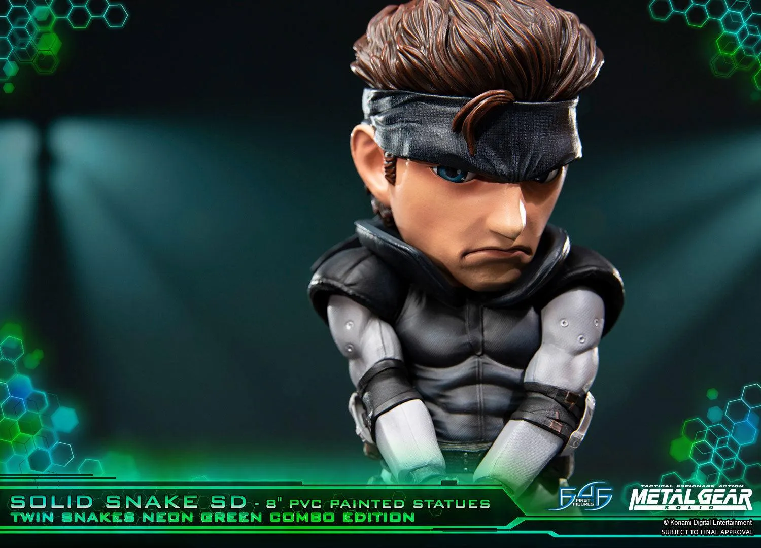 First 4 Figures Solid Snake SD statuetă Neon Green Combo Edition