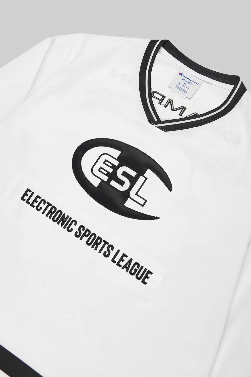 ESL Champion Patch Hockey Jersey tricou alb poliester