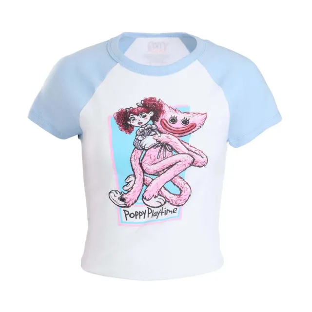 Huggy Wuggy Poppy Playtime Hold On Kissy top crop pastel