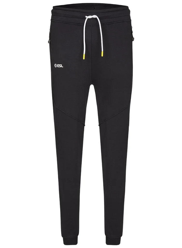 ESL In Color Camo-Patch pantaloni sport negri elastici S-3XL