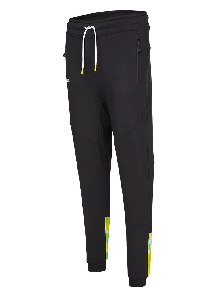 ESL In Color Camo-Patch pantaloni sport negri elastici S-3XL