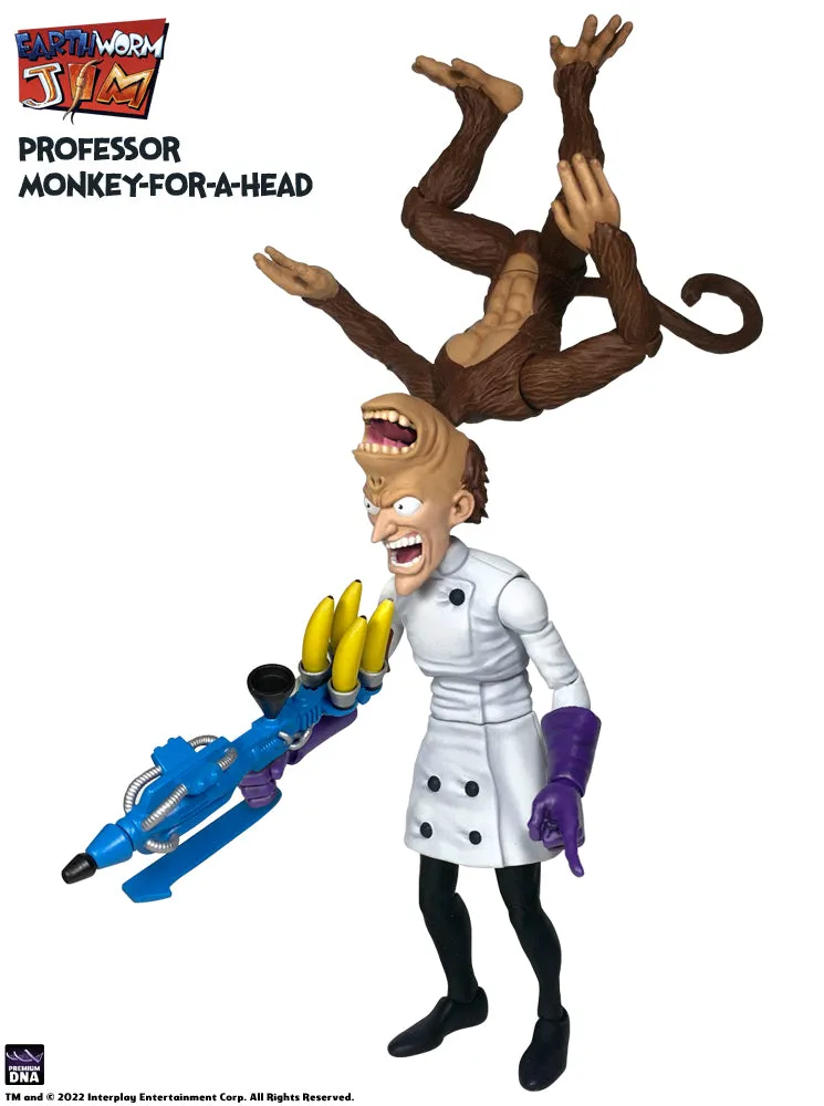 Premium DNA Earthworm Jim Professor Monkey-For-A-Head figurina articulata