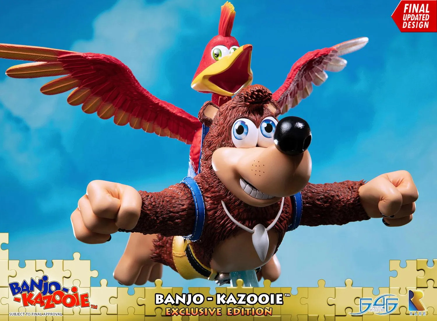 First 4 Figures Banjo-Kazooie Exclusive statueta Jiggy auriu zbor
