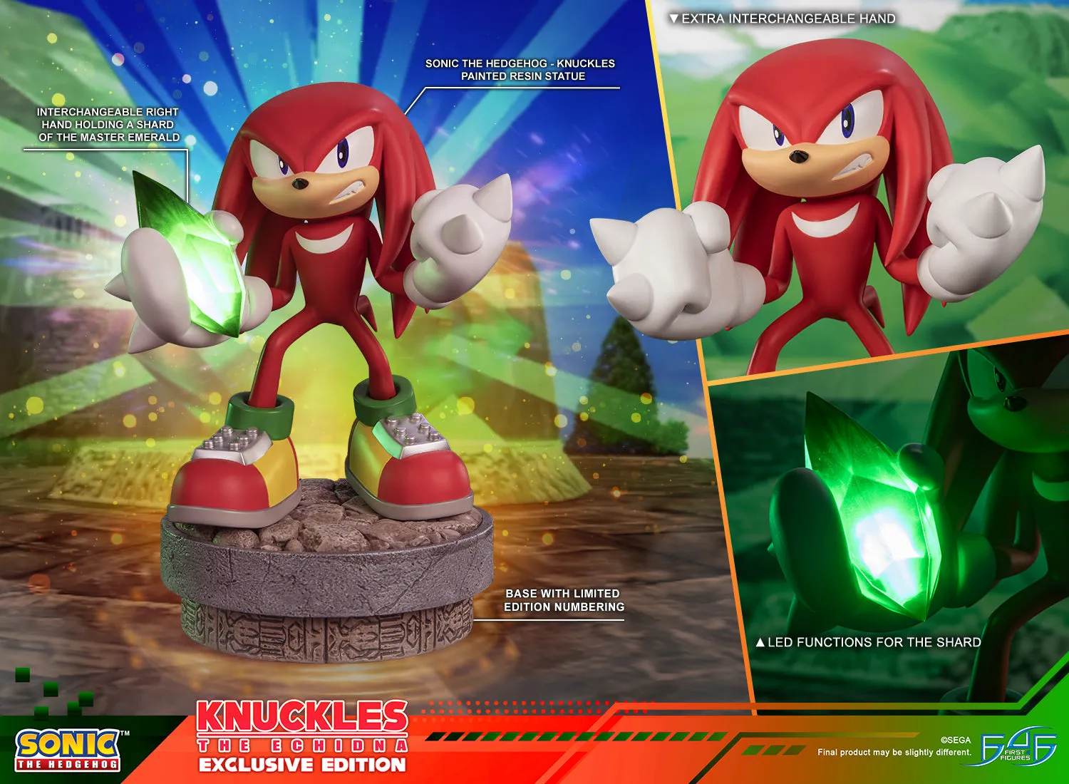First 4 Figures Sonic Knuckles statuetă Exclusive Edition LED